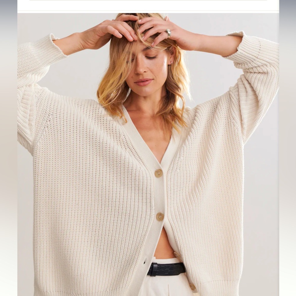 Jenni Kayne Cotton Cocoon Cardigan XS Ivory